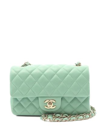 Chanel 2020 mini matelasse chain shoulder bag - women - Lambskin - One Size - Green