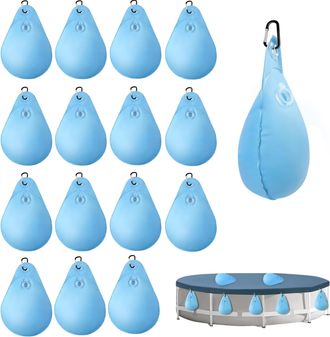 OEM Juego De 16 Pesas Para Cubiertas De Piscina Con Ganchos, Bolsas Impermeables Para Colgar Cubiertas De Piscina, Bolsas De Agua De Pvc Grueso Para Pisci