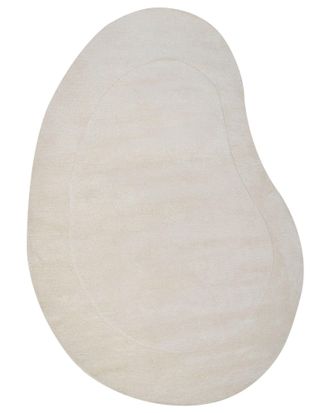 Beliani Beliani - Tappeto In Viscosa Organico A Forma Di Fagiolo Beige 160 X 230 Cm Masso
