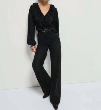 Nation Ltd Giorgio Flounce Top In Black