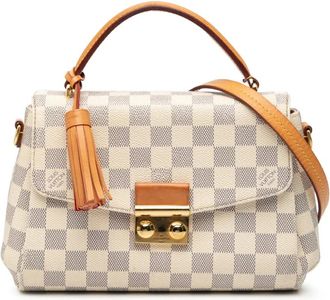 Louis Vuitton Borsa a tracolla Croisette in tela Damier Azur 2016 - Bianco