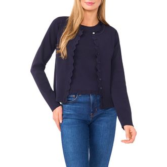 Ted Baker Scallop Detail Cardigan in Baritone Blue at Nordstrom Rack, Size X-Small
