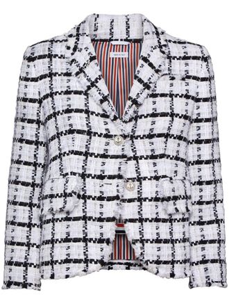 Thom Browne Blazer a quadri - Bianco