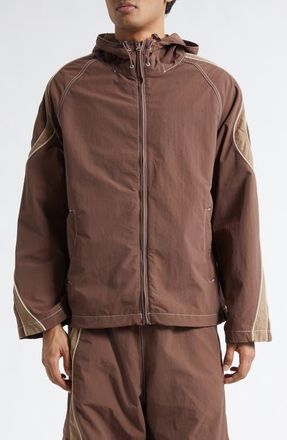 ERL Gender Inclusive UFO Nylon Track Jacket in Brown at Nordstrom, Size X-Large