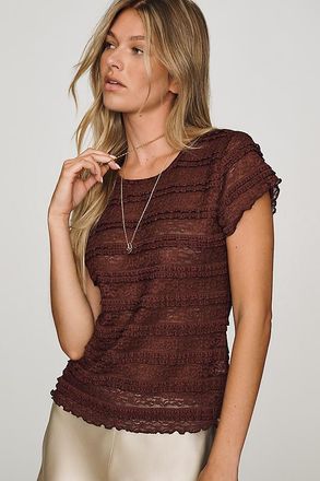 A Gold E Roma 100% Cotton Ruched Shoulder Tee