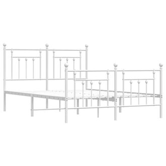 Berkfield Home Metal Bed Frame with Headboard & Footboard White 140x200 cm