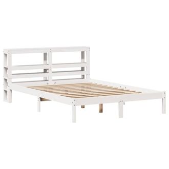 Berkfield Home Beautiful Bed Frame without Mattress White 120x200 cm Solid Wood Pine | Size: Small Double