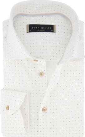 John Miller tailored fit overhemd wit 100% katoen