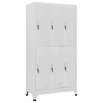 vidaXL Vidaxl - Armadietto A Chiave Con 6 Scomparti In Acciaio 90x45x180 Cm