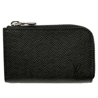 Louis Vuitton Noir Taiga Leather Leather Coin Purse/Coin Case (Pre-Owned)