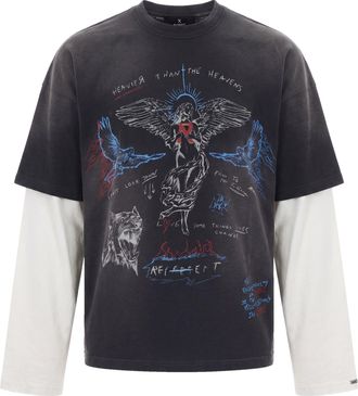 Represent Washed Black Heavier Than The Heavens Layered T-Shirt