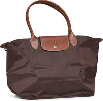 Longchamp Womens Shoulder Bag Le Pliage Original L Brown Polyamide