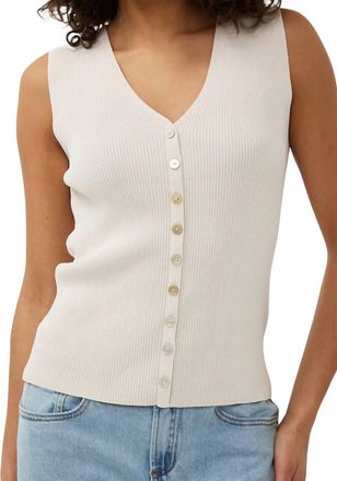 Esqualo Womens Sleeveless V Neck Top In Cream