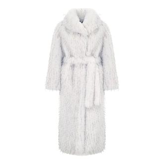 Cesare Gaspari Abrigo Largo de Piel Sint&eacute;tica de Alta Costura - Coats - Mujer - Blanco - L