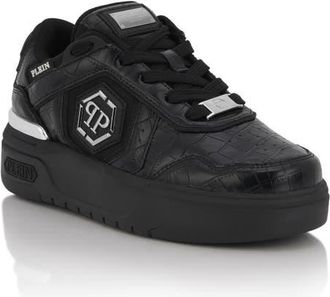 Philipp Plein Low-Top Sneakers Sk8R Plein Cocco Unisex in Black/black at Nordstrom, Size 41