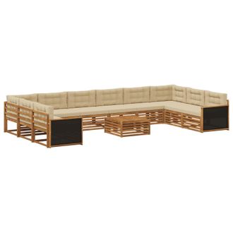vidaXL Juegos De Sof&aacute;s 11 Uds. Madera De Acacia S&oacute;lida Vidaxl