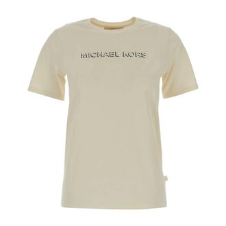 Michael Kors Camiseta de Algod&oacute;n - Tops - Mujer - Beige - L