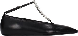 Jil Sander Black Leather Ballet Womens Flats