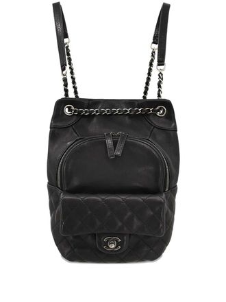 Chanel 2015-2016 quilted-panel backpack - Black
