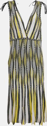 M Missoni Yellow Alga And Bubble Pattern Knit Sleeveless Midi Dress