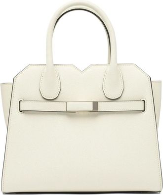 Valextra Tassen, Dames, Wit, ONE Size, Leer, Milano Two Handles Mini Bag