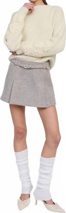 En Saison Carrington Belted Skirt In Gray