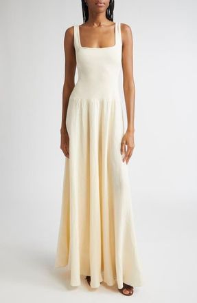 Johanna Ortiz Mariner Mixed Media Maxi Dress in Ecru at Nordstrom, Size 6