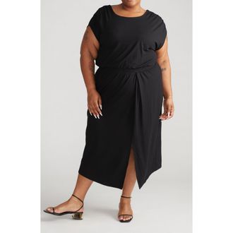 Universal Standard Havana Divine Liquid Jersey Dress in Black at Nordstrom, Size X-Large