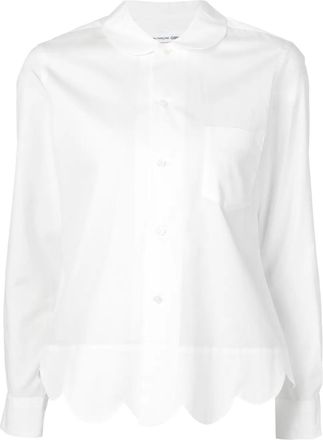 Comme Des Garçons wave trim shirt - Bianco