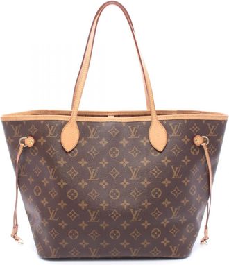Louis Vuitton Brown Coated Canvas Monogram Leather Handbag Tote Bag (Pre-Owned)