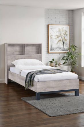 Julian Bowen Bali Bookcase Bed in Grey | Size: Double
