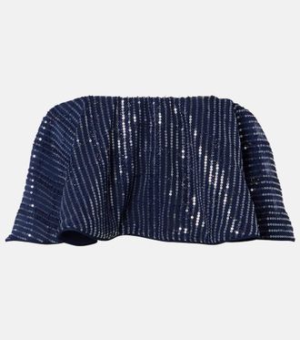 Adriana Degreas Sequined cropped top