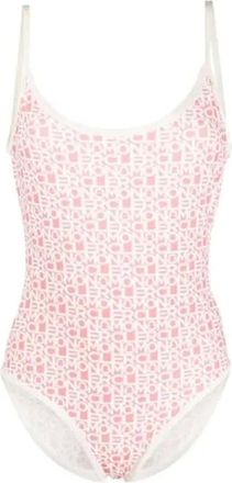 Moncler Logo Print Swimsuit, Size Medium