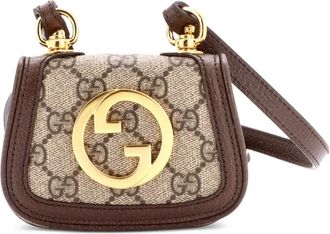 Gucci Blondie NM Card Case Wallet with Strap GG Coated Canvas crossbody bag - women - Fabric - One Size - Brown
