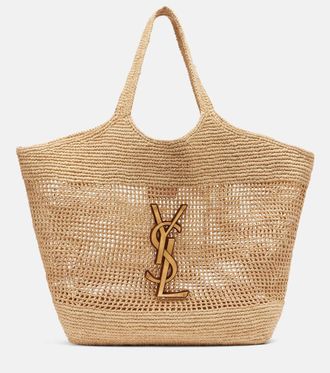 Saint Laurent Icare Maxi crochet raffia shopper