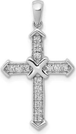 Diamond2Deal 14K Gold Passion Lab Grown Diamond Cross Pendant (0.17ct, VS, G-H)