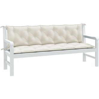 vidaXL Vidaxl - Cuscini Panca Giardino 2pz Crema M&eacute;lange 180x50x7 cm Tessuto