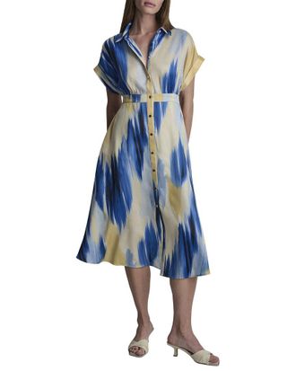 DKNY Printed Supple Satin Shirtdress