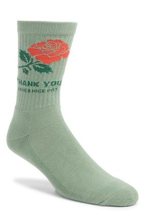 Market Rose Crew Socks in Sage at Nordstrom