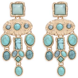 Petit Moments Dusk Statement Drop Earrings in Gold/Turquoise at Nordstrom