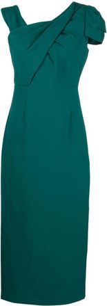 Roland Mouret asymmetric sleeveless midi dress - women - Wool/Silk/Polyester - 8 - Green