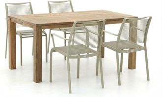 Apple Bee Hawaii/ROUGH-S 160cm dining tuinset 5-delig stapelbaar