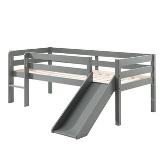 Vipack Vipack - Cama De Media Altura 90x200 Con Tobog&aacute;n Y Somier Pino Gris
