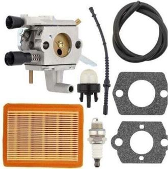 OEM Kit De Carburador Para Desbrozadoras Fs120, Fs200, Fs250, Fs300, Fs350, Fr350, Fr450 Y Fr480 Con Junta, Buj&iacute;a Y Filtro De Aire