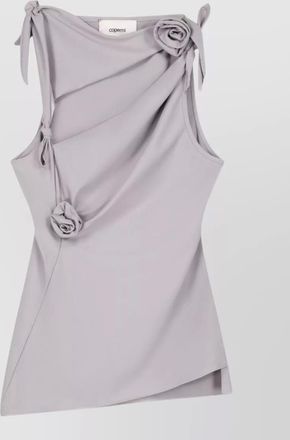 Coperni asymmetric floral cut-out tie sleeve top