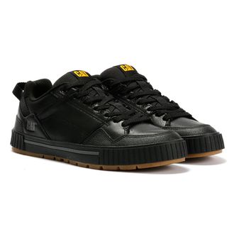 CAT Axiom Leren Heren Zwarte Veterschoenen