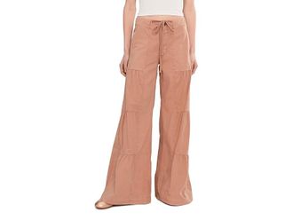 Xcvi Terraced Wide Leg Pants Womens Dress Pants Burnished Caramel : LG (Womens 12-14), Cotton/Spandex