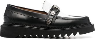 Toga Archives plaque-detailing two-tone loafers - men - Bos Taurus/Bos Taurus/Rubber - 39 - Black