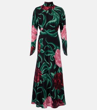 La DoubleJ Gilda floral silk midi dress