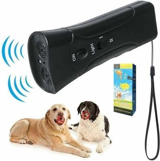 OEM Repelente Ultras&oacute;nico Para Perros, Dispositivo Antiladridos 3 En 1, Doble Canal, Alcance De Hasta 20 M, Herramienta De Entrenamiento Con Luz Led